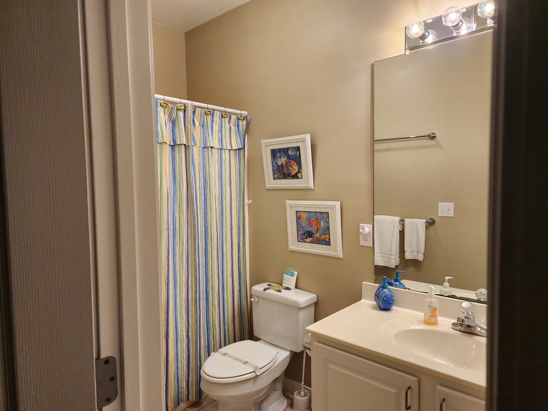 View of bathroom from bedroom
