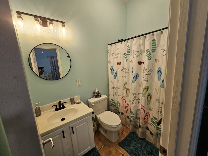 Full bath with Queen bedroom