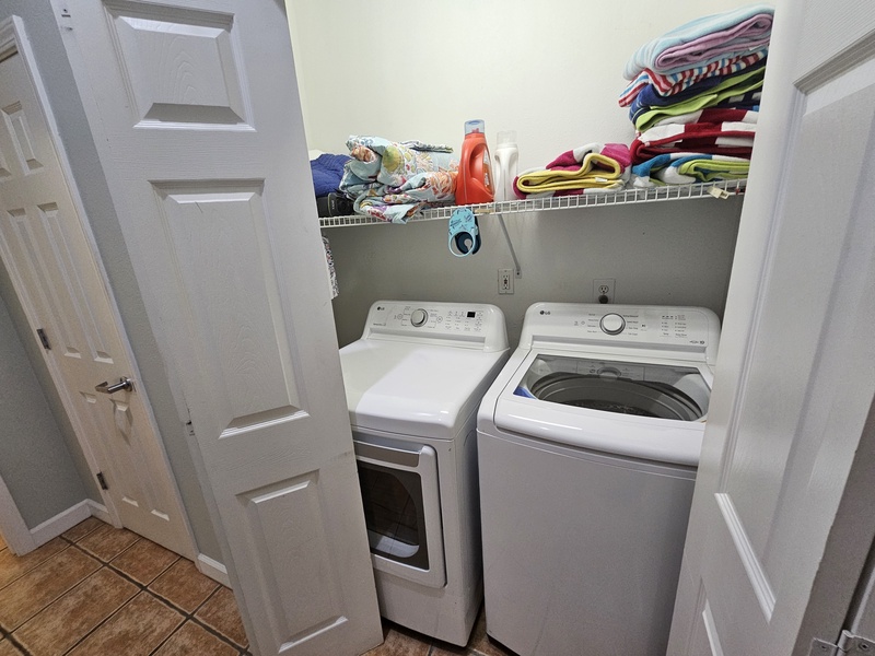Laundry centrally located in unit
