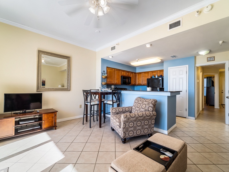 living room & kitchen