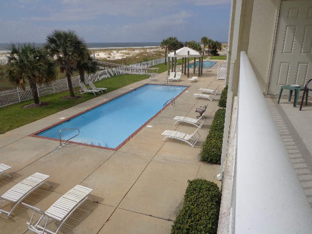 pool area from railing