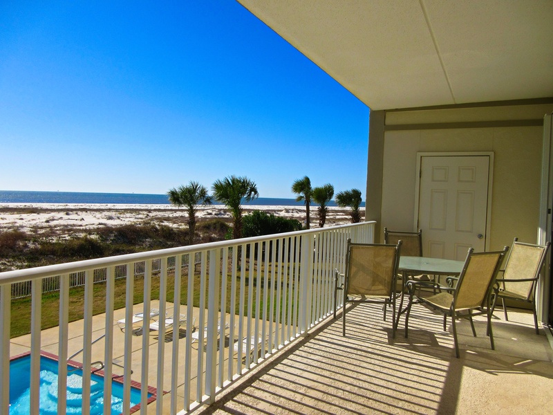 Outdoor patio view of the ocean