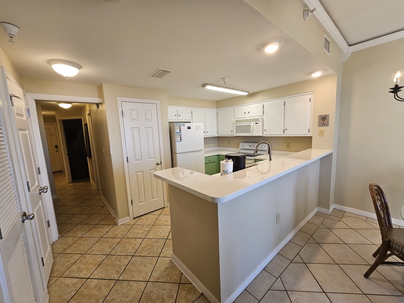Kitchen with bar area