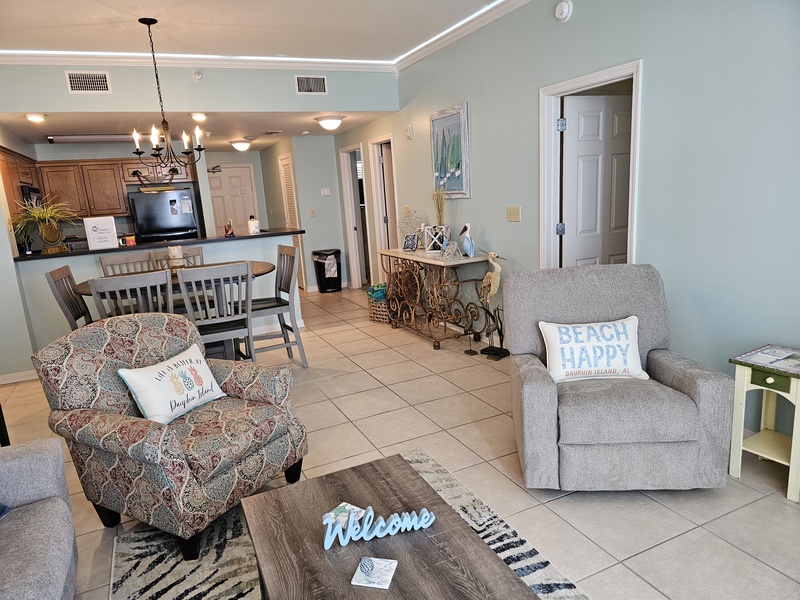 living room & dining area