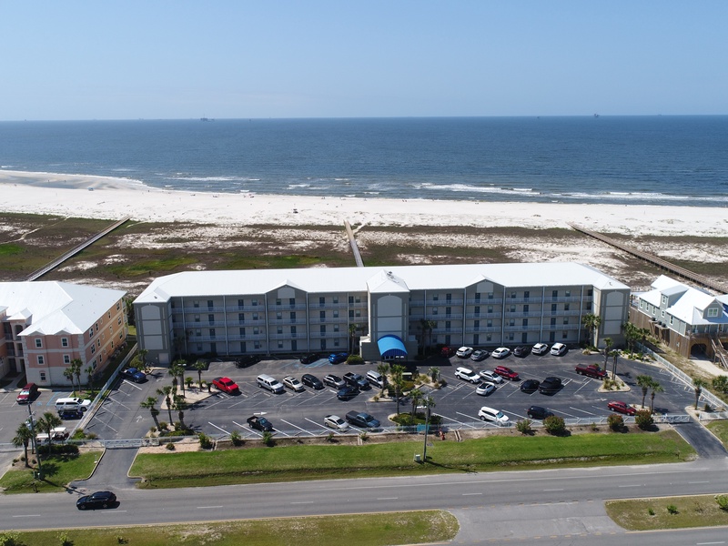 aerial parking lot view