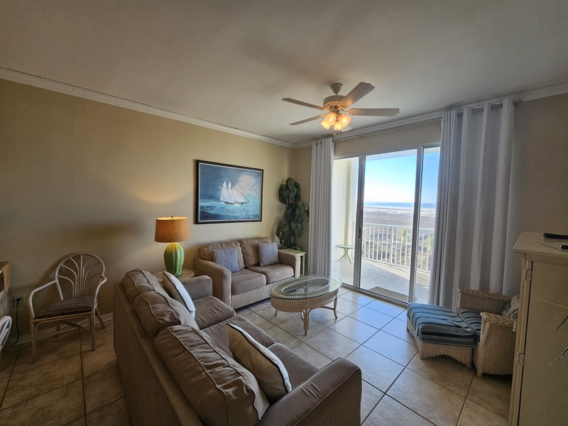 Living area with view of the Gulf!