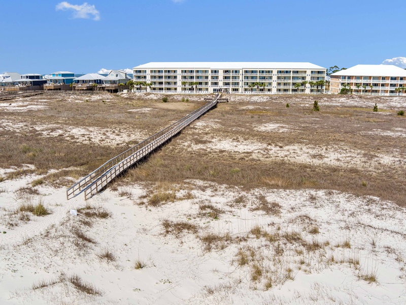 aerial view from end of boardwalk