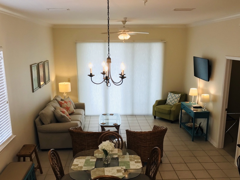view from up high of living area