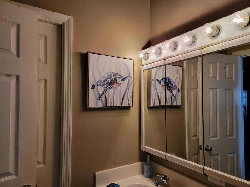 front bathroom sink & mirror