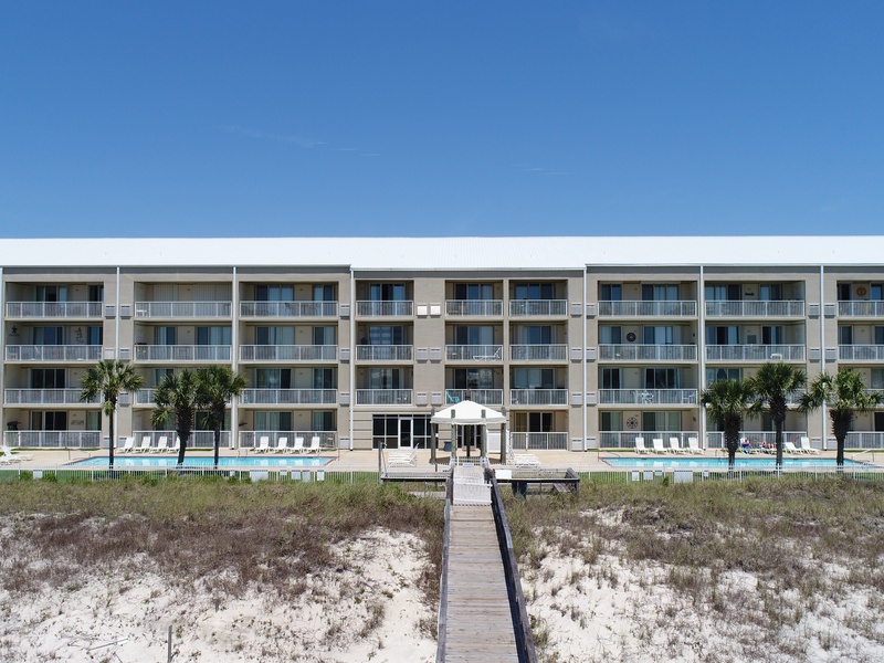 boardwalk view of building