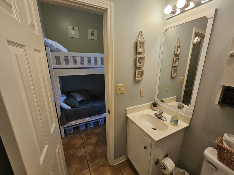 Half Bath opens to hallway. 