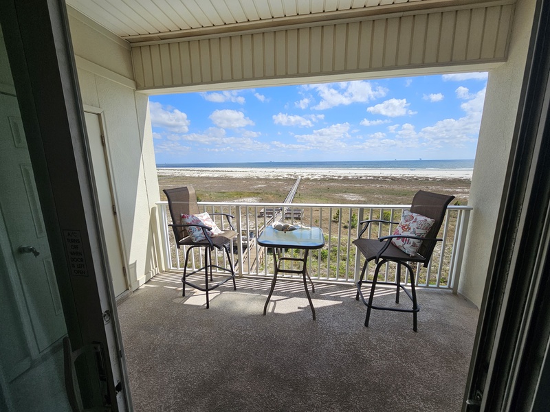 Enjoy breakfast on the balcony