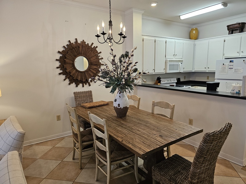dining area & countertop