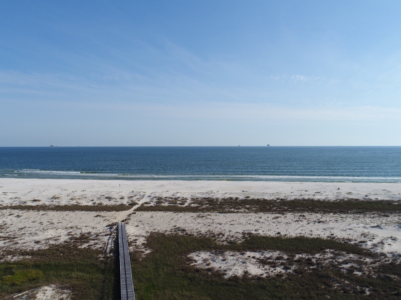 aerial view of boardwalk