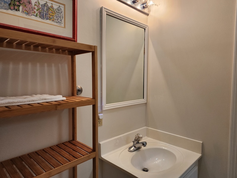 front bathroom sink & mirror