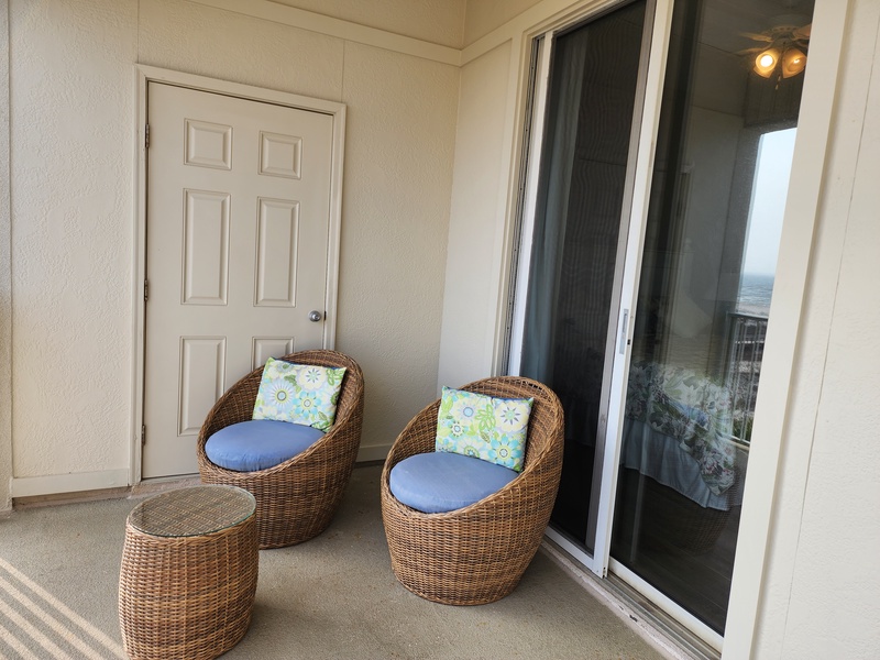 balcony chairs & door