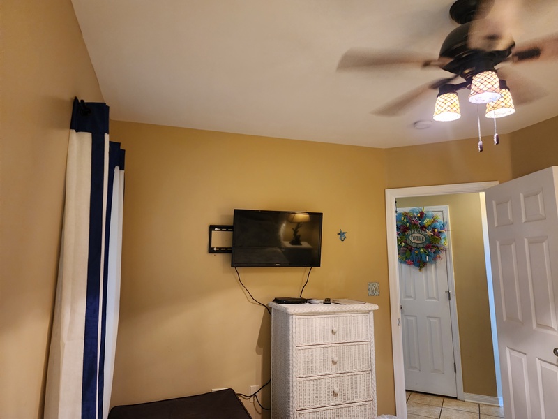bedroom TV & hallway door