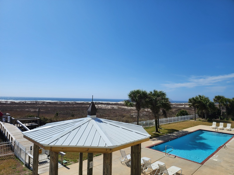 view of gazebo & boardwalk