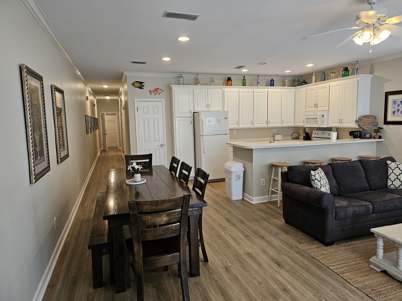 Dining Area, Kitchen and Living Room