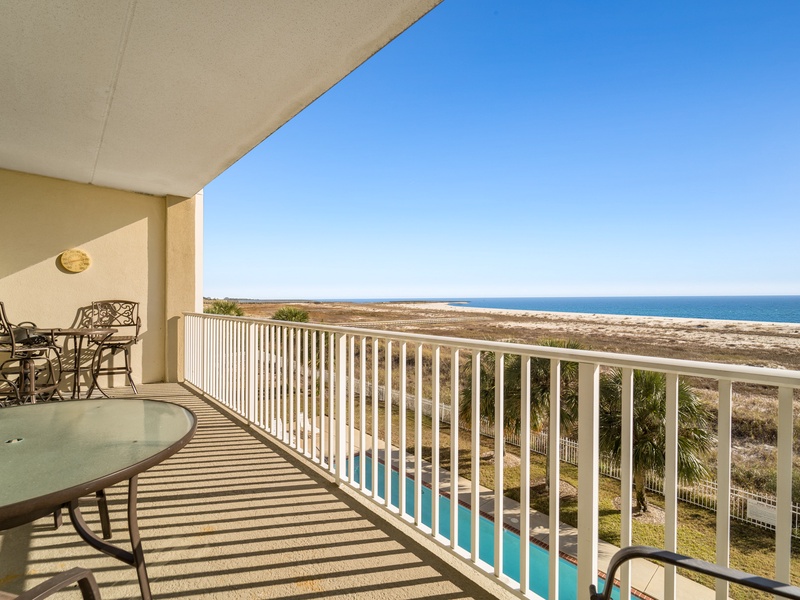 view of ocean & pool