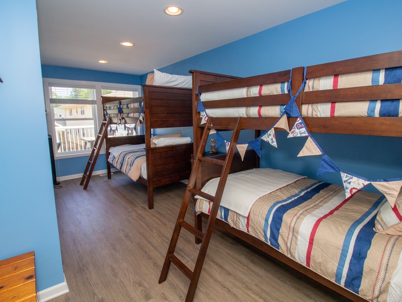 Second Level | Bedroom 2 | Two Twin Over Twin Bunkbeds