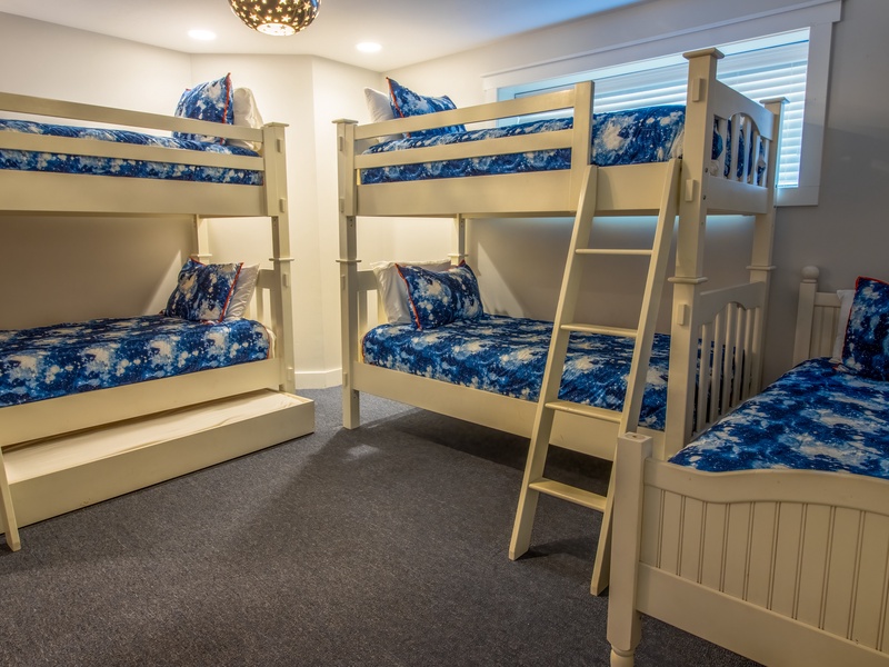 Basement | Bedroom 5: Two Twin over Twin Bunks, 2 Twin Trundles