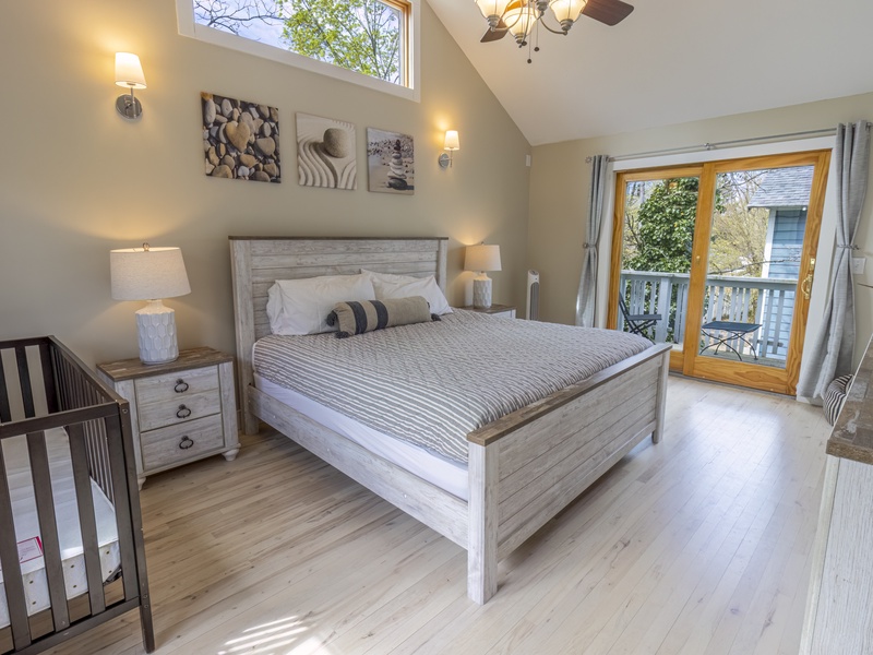 Second Level | Bedroom 4 | King | Attached Bath | Crib