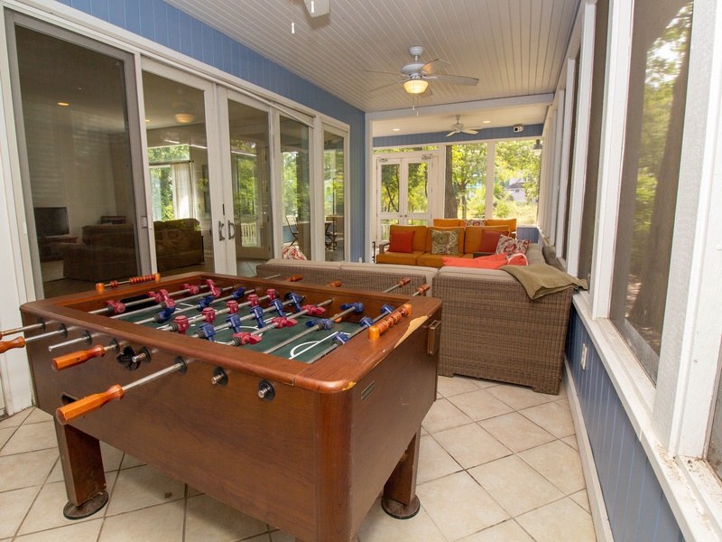 Outdoor Living | Screened in Porch Foosball Table