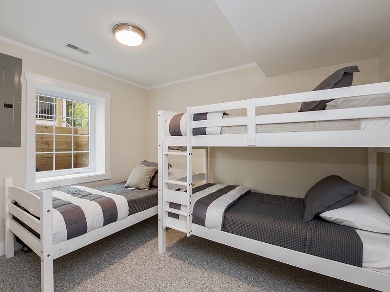 Basement Level | Bedroom 4 | Two Twin Over Twin Bunk Beds