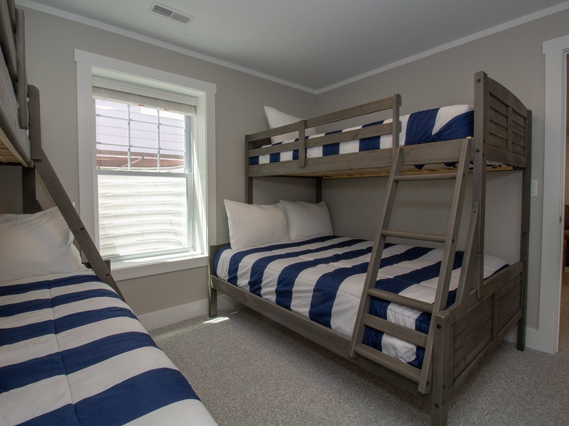 Basement Level | Bedroom 4 | Two Twin over Full Bunk Beds