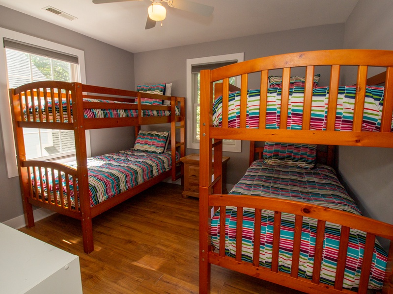 Second Level | Bedroom 2 | Two Twin over Twin Bunk Beds