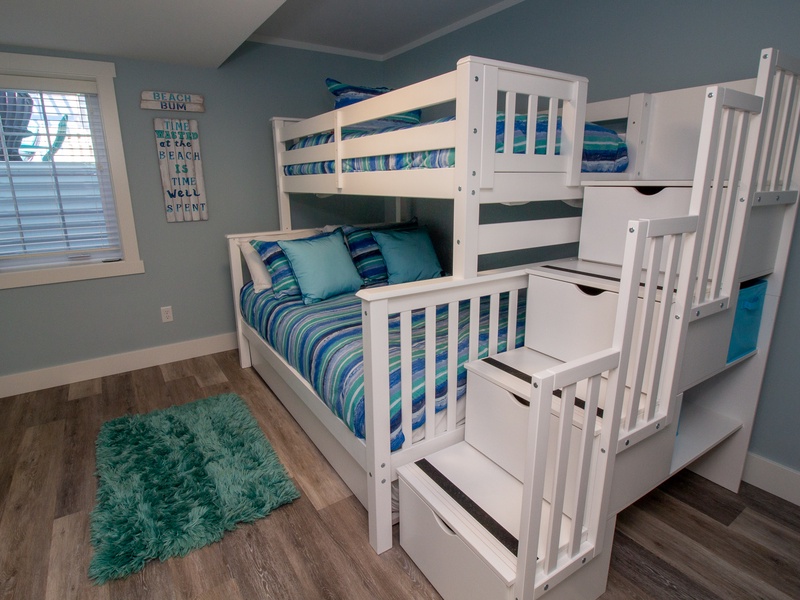 Basement Level | Bedroom 6 | Twin Over Full Bunk Bed