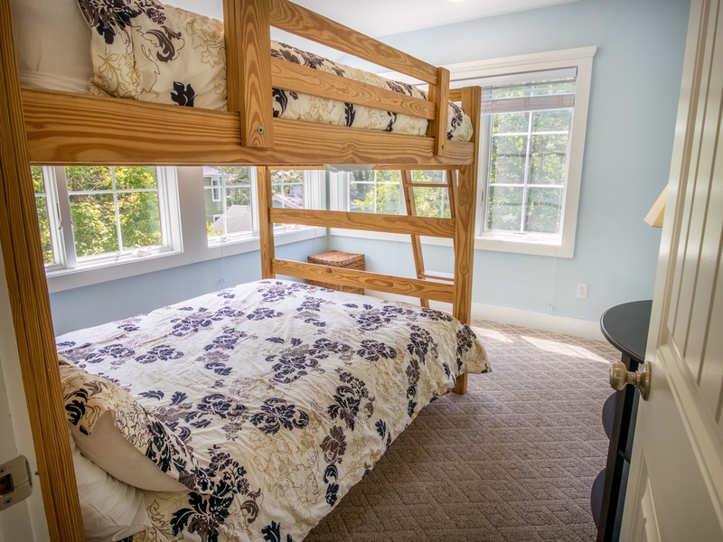 Second Level | Bedroom 2 | Queen Over Queen Bunk Beds | Attached