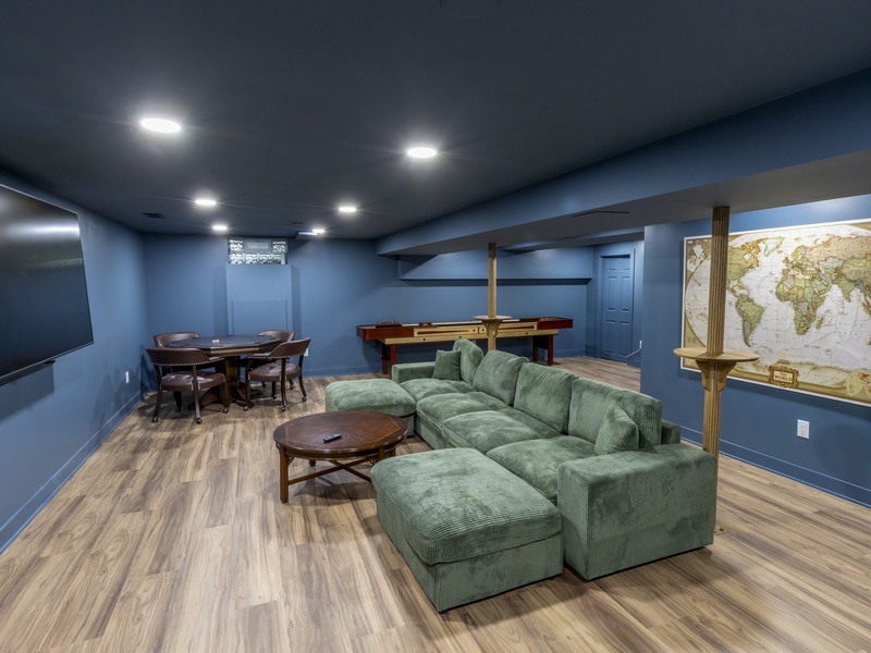 Basement | Living Room | Shuffle Board | Poker Table
