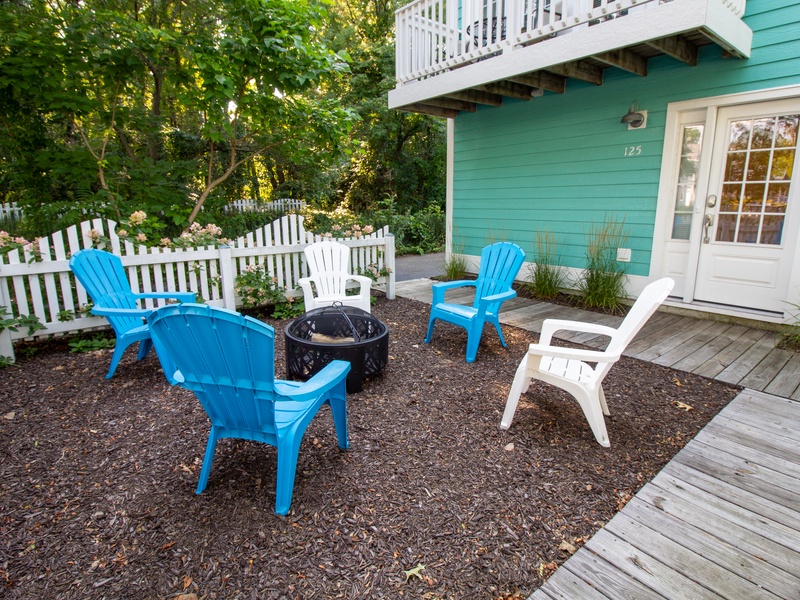 Fire pit outside guest house