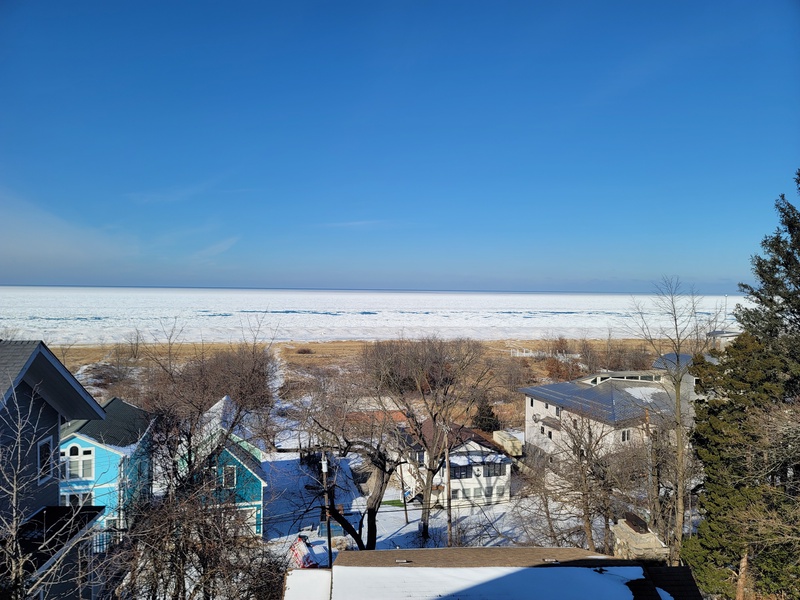 The winter views of Lake Michigan