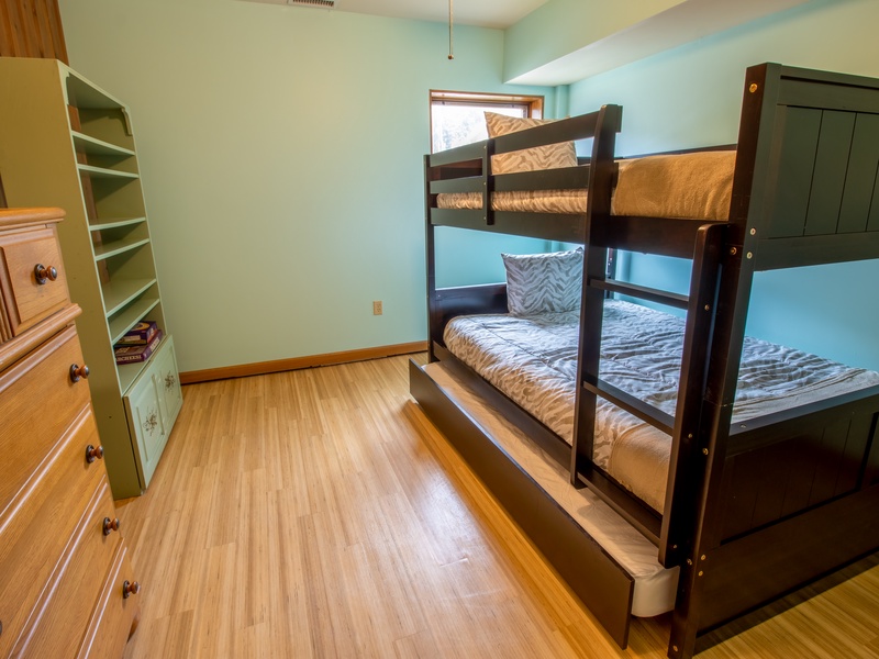 Basement | Bedroom 4 | Full over Full Bunk Bed with Trundle