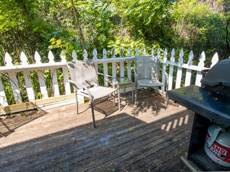 Main level private deck with gas grill