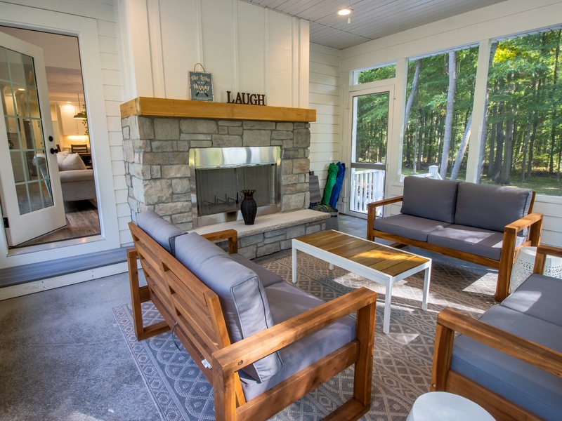 Main Level | Screened Porch with Fireplace