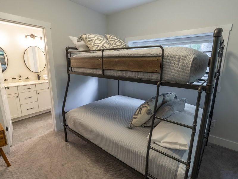 Basement | Bedroom 6 | Full Over Queen Bunk | Attached Full Bath