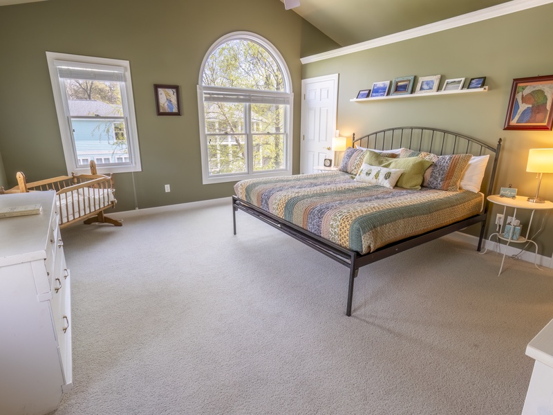 Second Level | Bedroom 2 | King | Crib | Attached Bath