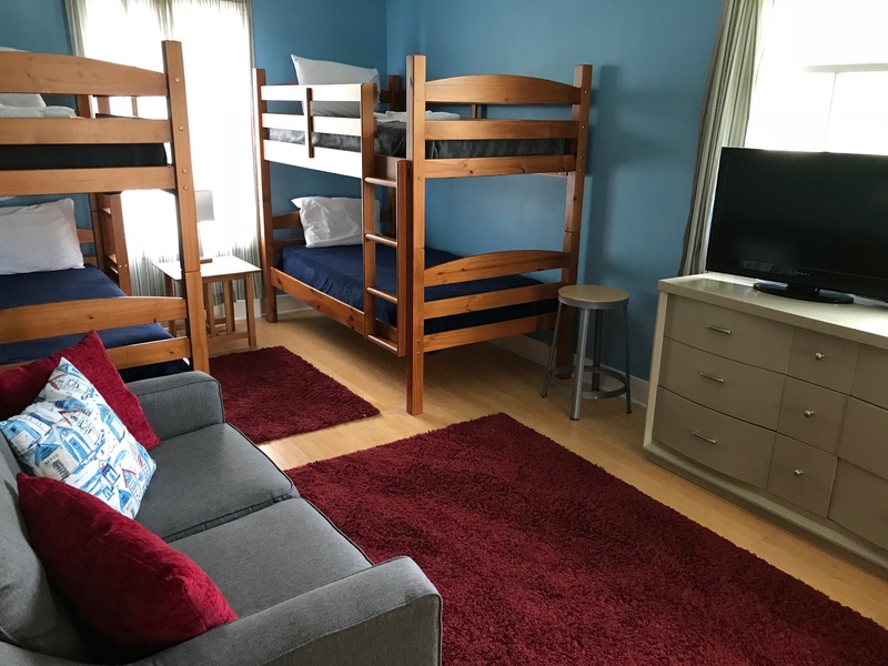 Second Level | Bedroom 2|  Four Twin over Twin Bunk Beds with So