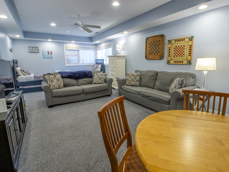 Basement Level | Living Room with Two Twin Trundles 