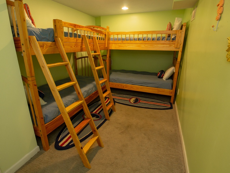 Basement | Bedroom 6 | Two Twin over Twin Bunk Beds