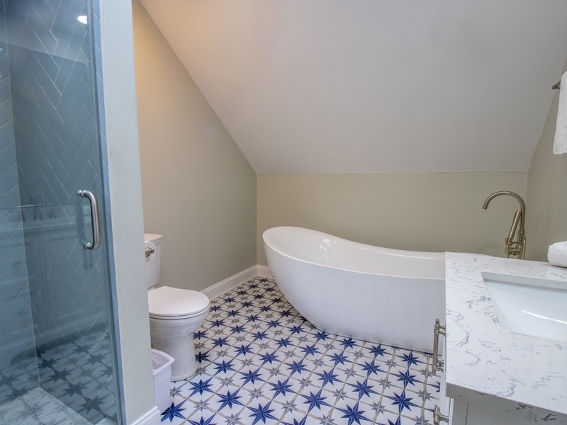 Second Level | Bathroom 3 | Hall Bathroom | Soaking Tub | Shower