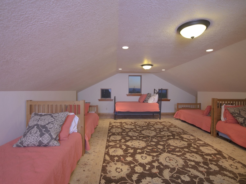 Bunk room above garage