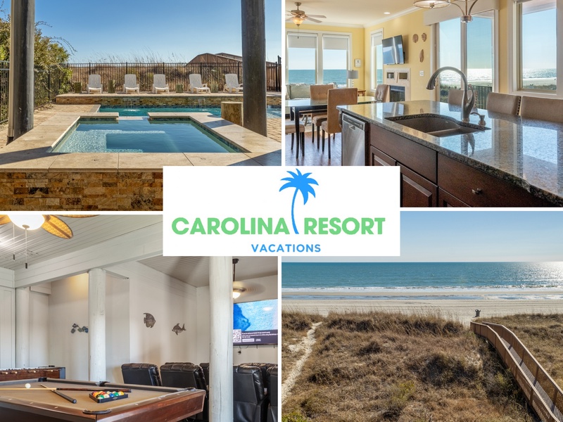 Image showcasing View Ocean Front Luxury Home l Private Pool l Sleeps 20 | Myrtle Beach ...