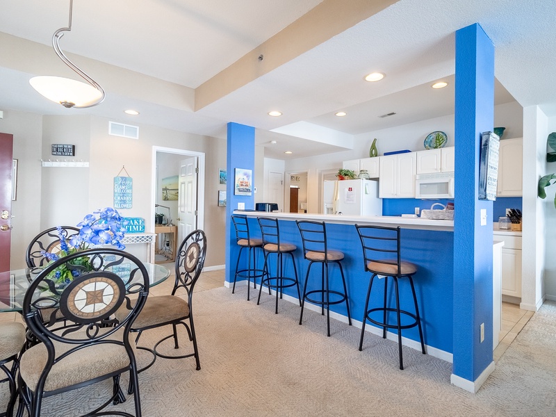 DINING TABLE AND BREAKFAST BAR