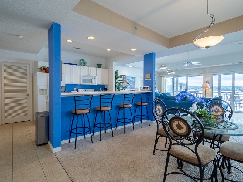 DINING TABLE AND BREAKFAST BAR