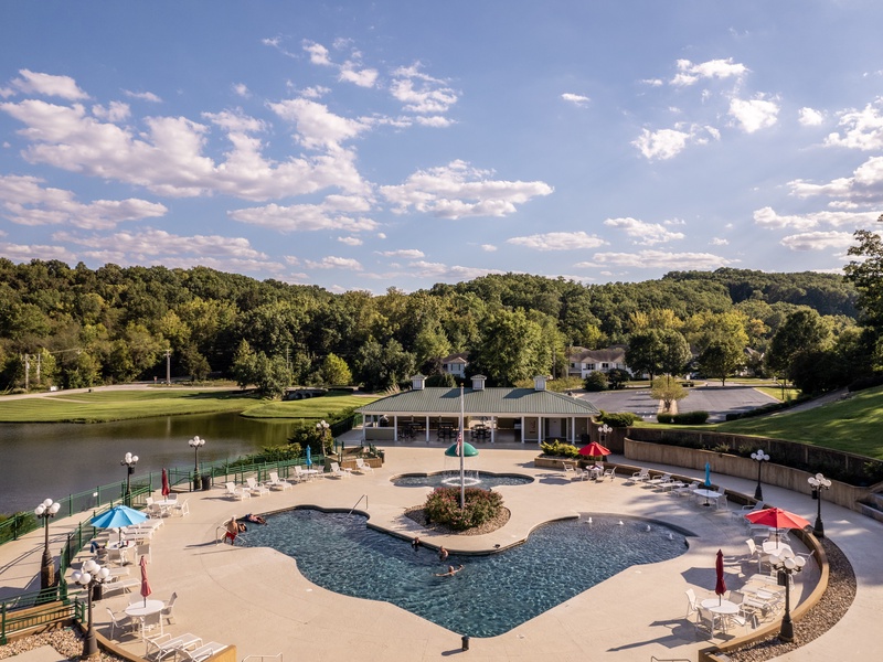Aerial view of the pool